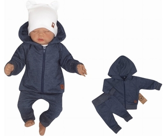 Z&Z 2-dílná bavlněná tepláková souprava Hvězdička - jeans, vel. 86; 86 (12-18m)