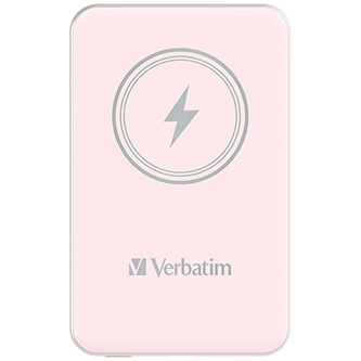 Verbatim, power banka s bezdrátovým nabíjením, 5V, nabíjení telefonu, 32243, 5 000mAh, magnetické připevnění, růžová