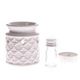 Keramická aromalampa + olej, svíčka, fresh linen, 0/96