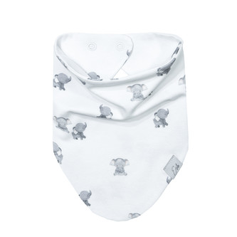 Šátek na krk bavlna Sloneček; Barva: bílá; Velikost: 0 - 3 roky
