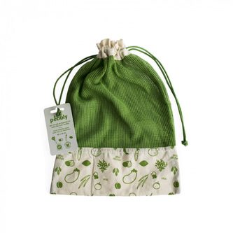 Pytlík Pebbly, NBA178, na zeleninu, org.bavlna, XL 30 x 40 cm, krémová / zelená