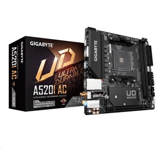 GIGABYTE MB Sc AM4 A520I AC, AMD A520, 2xDDR4, 1xDP, 2xHDMI, WI-FI, Mini-ITX