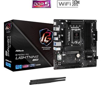 ASRock MB Sc LGA1700 B760M PG LIGHTNING WIFI, Intel B760, 4xDDR5, 1xDP, 1xHDMI, WiFi, mATX