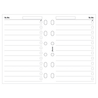 Filofax, Seznam úkolů pro diáře, kapesní, bílá
