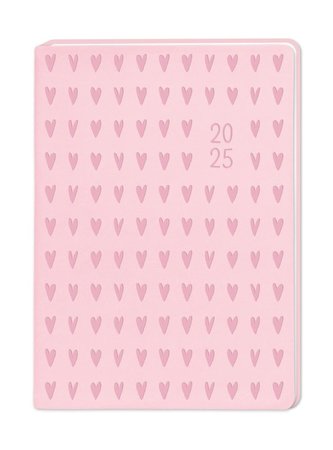 Terminplaner Lederlook 2025 Rosa