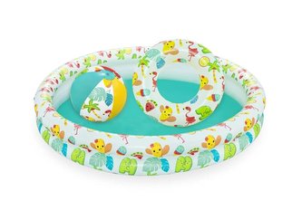 Set Bestway nafukovací - bazén 112 cm, plavací kruh 51 cm, míč 41x15 cm