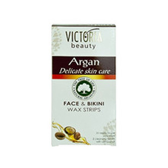 Victoria Beauty Depilační voskové pásky s arganovým olejem na obličej a oblast bikin (Face & Bikini Wax Strips) 20 ks unisex