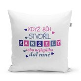 Polštář Když Bůh stvořil manžely: 40x40 cm