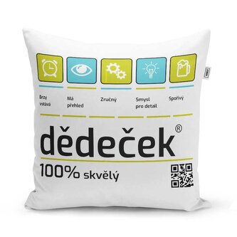 Polštář Dědeček: 40x40 cm