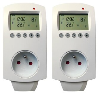 XTENDLAN TZA02 Tuya set 2x chytrá termostatická zásuvka 16A, časovač
