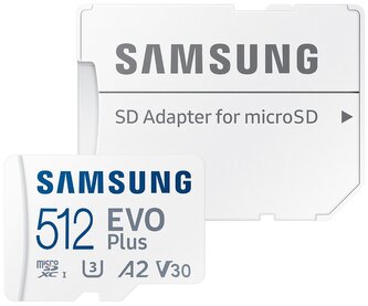 SAMSUNG EVO Plus 2024 MicroSDXC 512GB + SD Adaptér / CL10 UHS-I U3 / A2 / V30