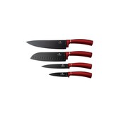 Sada nožů s nepřilnavým povrchem 4 ks Burgundy Metallic Line