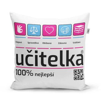 Polštář Učitelka: 40x40 cm