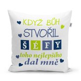 Polštář Když Bůh stvořil šéfy: 40x40 cm