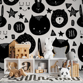 Tapeta Kočička a medvěd: 336x220 cm