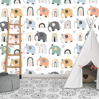 Tapeta Animovaní sloni: 336x220 cm