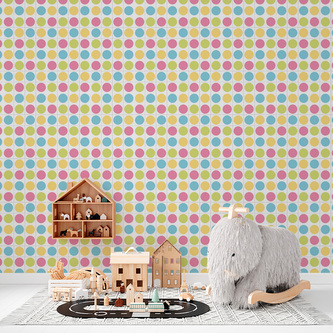 Tapeta Veselé barevné puntíky: 125x75 cm