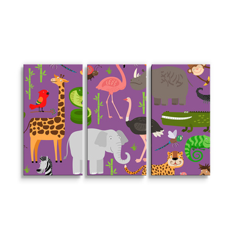 Obraz - 3-dílný Animované safari: 120x80 cm
