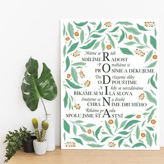 Dárková cedulka Rodina 2: 30x40 cm