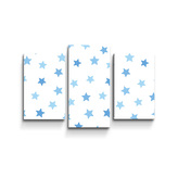 Obraz - 3-dílný Modré hvězdy na bílé: 75x50 cm