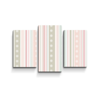 Obraz - 3-dílný Pruhy a tečky: 75x50 cm