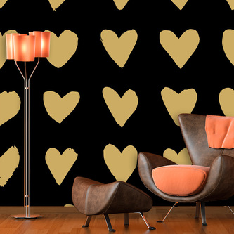 Tapeta Zlatá srdíčka: 336x220 cm