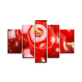 Obraz - 5-dílný Třešně: 125x90 cm