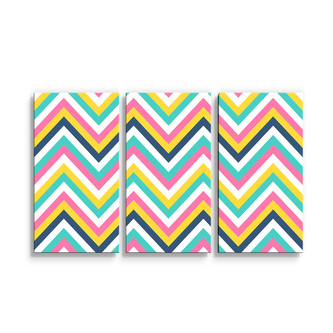 Obraz - 3-dílný Duhové klikyháky: 120x80 cm