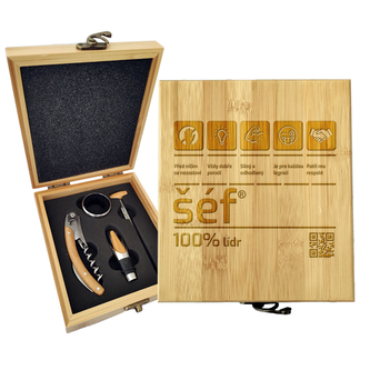 Dárková sada na víno Šéf: 147×168×49 mm
