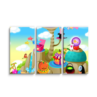 Obraz - 3-dílný Pohádkový svět: 120x80 cm