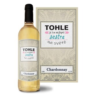 Bílé víno Tohle je ta nejlepší sestra na světě: 0,75 l