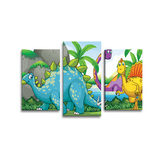 Obraz - 3-dílný Dinosauři 3: 75x50 cm