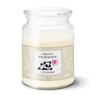 Svíčka Miluji tě víc než šlofíky: 500 g 