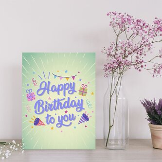 Dárková cedulka Happy birthday to you 3: 30x40 cm