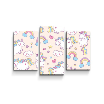 Obraz - 3-dílný Jednorožci: 75x50 cm