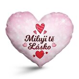 3D polštář ve tvaru srdce:  Miluji tě lásko