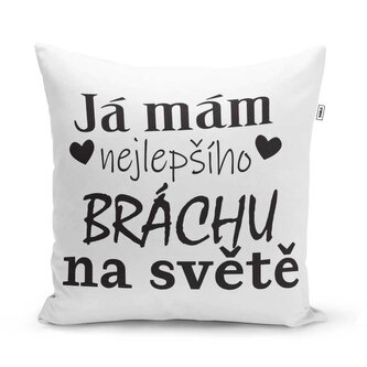 Polštář Já mám nejlepšího bráchu na světě: 40x40 cm