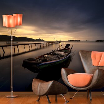 Tapeta Loďka na jezeře 2: 125x75 cm