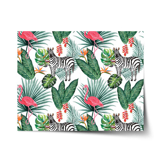 Plakát Zebra a plameňák: 120x80 cm