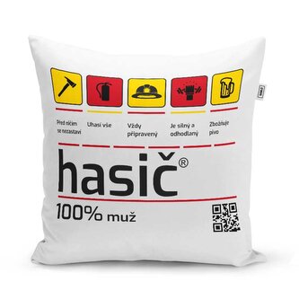 Polštář Hasič: 40x40 cm