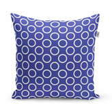 Polštář Bílé kruhy na modré: 40x40 cm