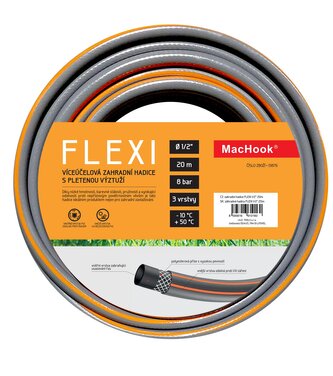 zahradní hadice FLEXI 1/2" 20m šedo-oranžová