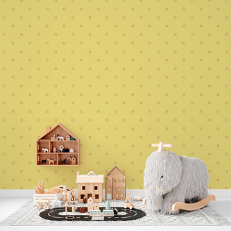 Tapeta Červené kroužky na žluté: 208x125 cm