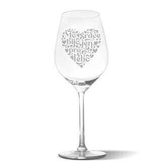 Sklenička na víno Mé srdce bije jen pro Tebe: 49 cl