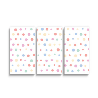 Obraz - 3-dílný Různě barevné puntíky : 120x80 cm