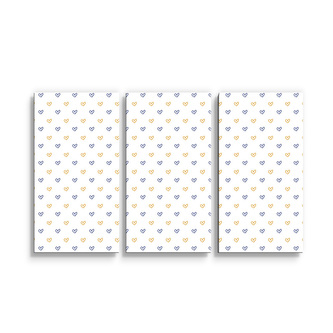 Obraz - 3-dílný Malované srdce na bílé: 120x80 cm