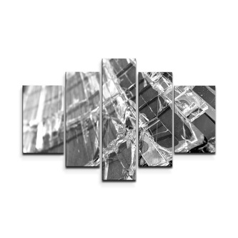 Obraz - 5-dílný Rozbité sklo: 125x90 cm