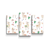 Obraz - 3-dílný Roztomilé lamy: 75x50 cm