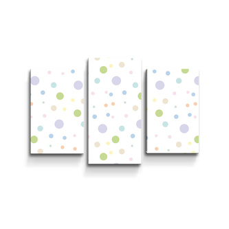 Obraz - 3-dílný Barevné puntíky: 75x50 cm