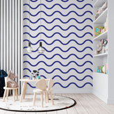 Tapeta Modré vlnky: 336x220 cm